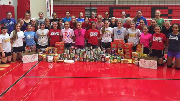GBMS girls food drive