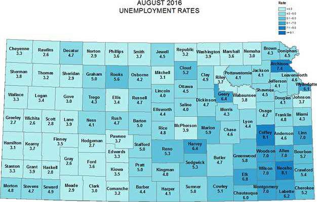 new deh august unemployement numbers map Page 1 web