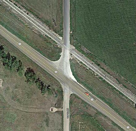 railroad crossing aerial pic