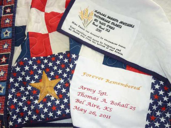 Nite Owls present gold star quilts - GREAT BEND TRIBUNE