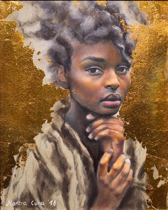 “After the Storm,” by Mantra Cora, oil and gold leaf on canvas