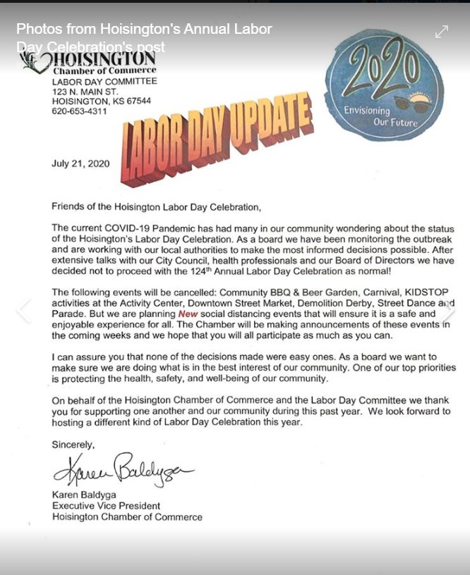 Hoisington Labor Day Parade canceled Great Bend Tribune