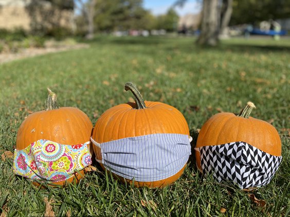 pumpkins in masks