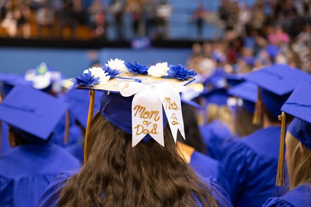blue grad cap