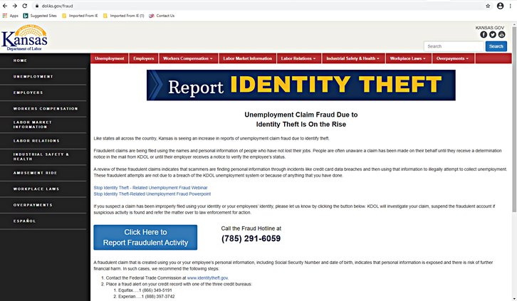 unemployment fraud website