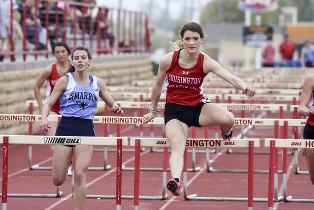 Hoisington Samatha Colson wins the 100 Meter Hurdles1.jpg
