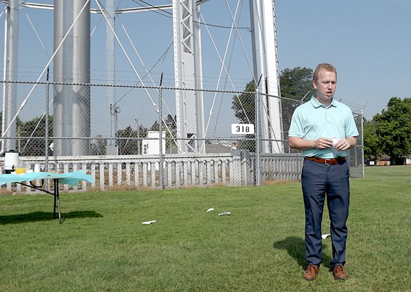 Mayor Nusser at the water tower