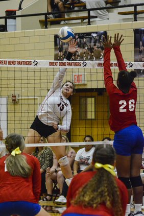 spt_hg_Rylie Duval spikes the volleyball against Dodge City.jpg