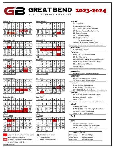 Next year's school schedules announced, 2023-2024 - Great Bend Tribune
