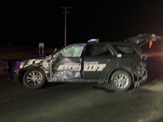 BCSO Patrol vehicle damaged