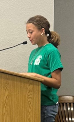 Mya at Commission meeting