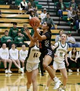 Lauren Sleder drives the lane