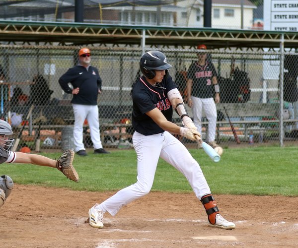 Tristan Regan clears the bases