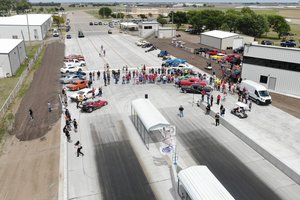 Dragstrip ribbon cutting drone