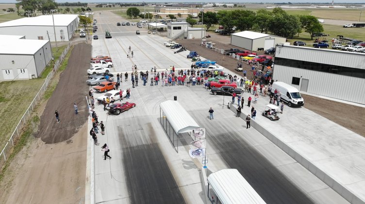 Dragstrip ribbon cutting drone