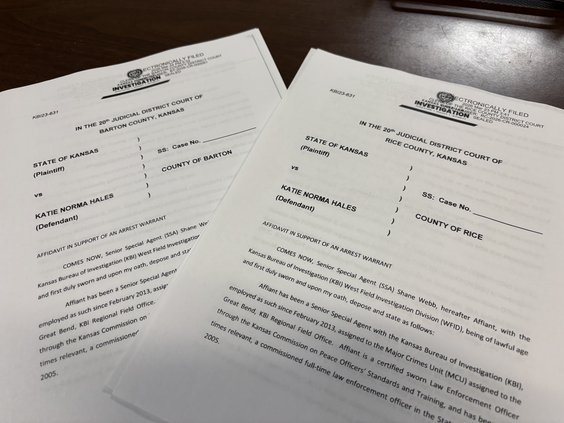 KBI affidavit in support of an arrest warrant - Katie Hales